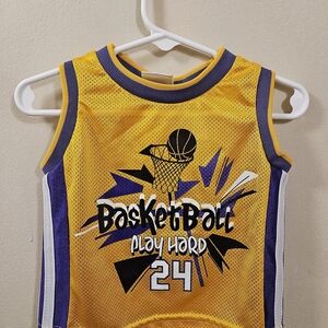 Kidgets Yellow and Purple Basketball Tank Top